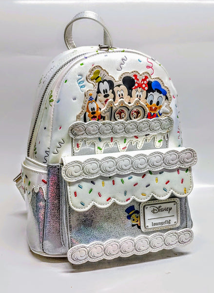 【Lounge Fly】Disney100 Anniversary Cake Mini Backpack Disney by Loungefly Unisex Mini Backpack 100 Years