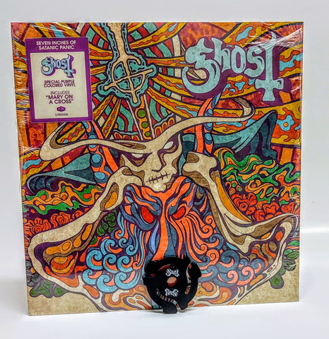 Ghost Seven Inches of Satanic Panic 7" Purple Vinyl Mary on a Cross w/45 Adapter