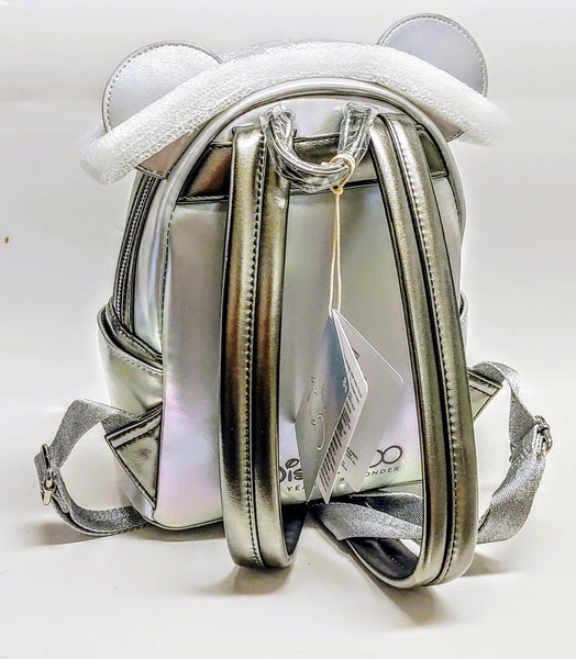 disney 100 mini backpack Loungefly Disney 100 D100 Minnie and Mickey Mouse Platinum Mini Backpa – redrum comics