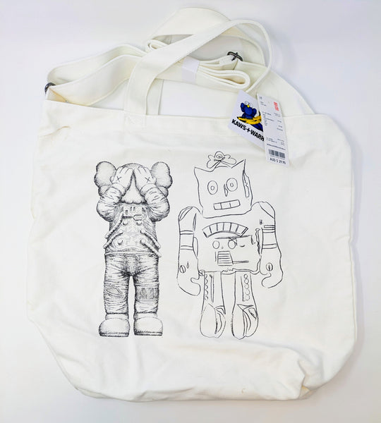 Kaws x Warhol x UNIQLO: Collaboration 2way Tote Bag - White - New