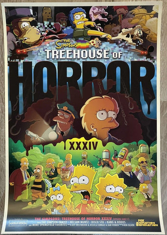 2023 SDCC Hulu The Simpsons Treehouse of Horror XXXIV 12x18 Promo Poster