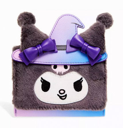 Her Universe Sanrio Kuromi Witch Halloween Cosplay Fuzzy Mini Wallet New w/Tags