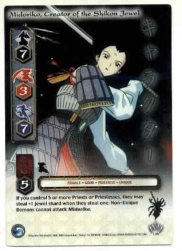 InuYasha TCG MIDORIKO CREATOR of the SHIKON JEWEL foil promo card