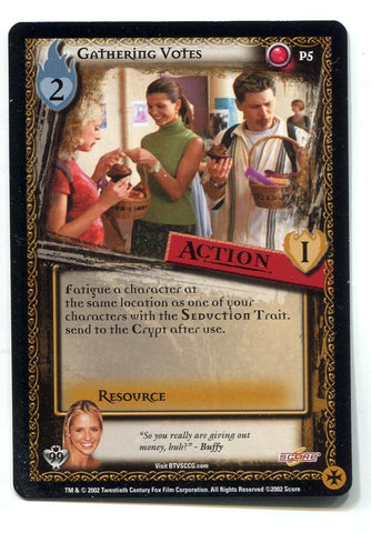 Buffy the Vampire Slayer CCG TCG Gathering Votes Promo Card P5 BTVS