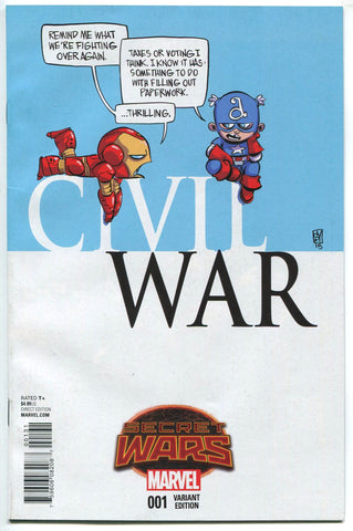 Civil War #1 Marvel Comics 2015 Skottie Young Baby Variant Cover VF Secret Wars - redrum comics