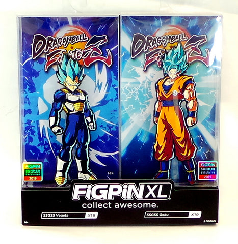 FiGPiN XL Dragon Ball FighterZ SSGSS Vegeta & Goku 2-pack SDCC Shared Exclusive