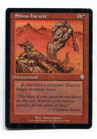 Magic the Gathering Shivan Harvest x1 Invasion Light Play Uncommon Card MTG - redrum comics