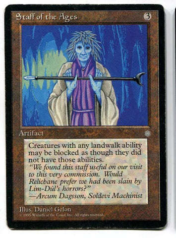 Magic the Gathering Staff of the Ages x1 Ice Age Moderate Play Card MTG - redrum comics