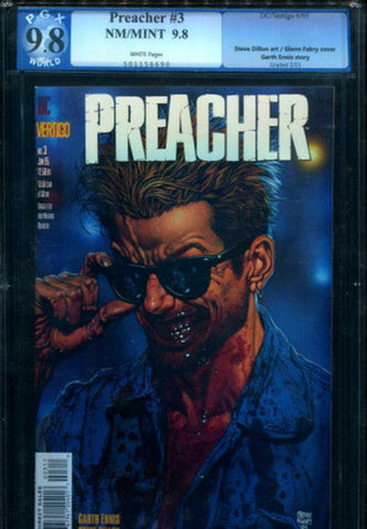 Preacher #3 PGX 9.8 Near Mint/Mint Vertigo Garth Ennis Steve Dillon NOT CGC - redrum comics