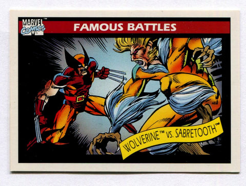 1990 Marvel Universe Series 1 Impel Famous Battles Wolverine VS Sabretooth Card