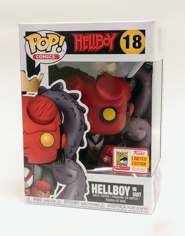 Funko POP! Hellboy in Suit #18 SDCC 2018 Exclusive Figure w/ Official LE sticker