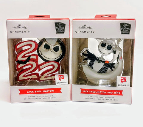Hallmark The Nightmare Before Christmas 2022 Jack Zero Exclusive Ornament Set