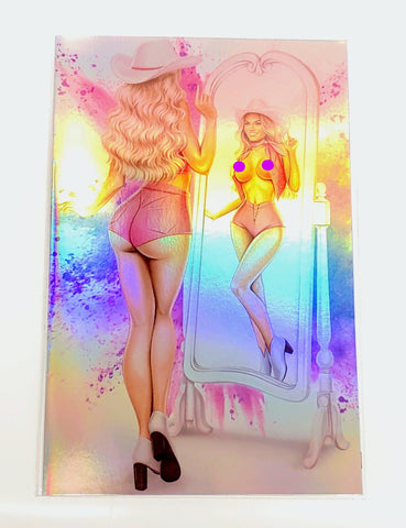 Rodeo Barbie Karych Sexy Naughty Topless RARE Chrome Foil Variant Cover NM