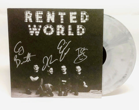 The Menzingers Rented World Black/White Galaxy SIGNED AUTOGRAPH Vinyl LP NEW