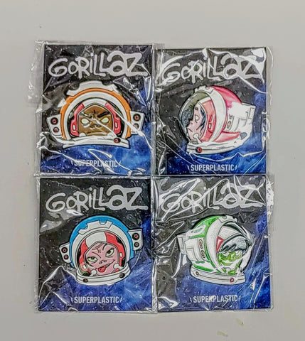 Superplastic Gorillaz Astronaut Enamel Badge Pin Set 2D Murdoc Russel Noodle