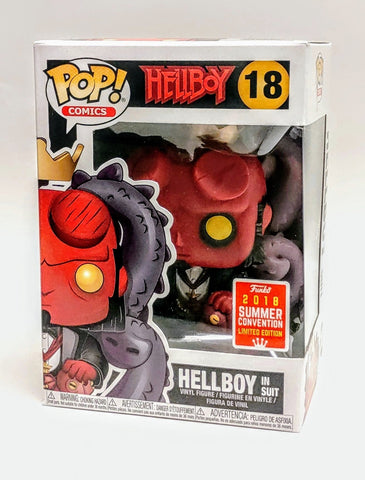 Funko POP! Hellboy in Suit #18 SDCC 2018 Summer Exclusive Figure w/Protector