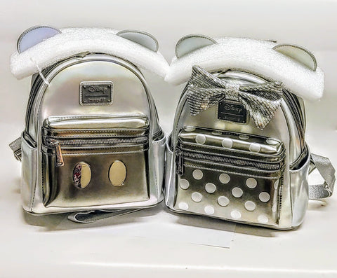 Loungefly Disney 100 D100 Minnie and Mickey Mouse Platinum Mini