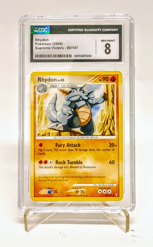 2009 Pokemon Supreme Victors RHYDON Non Holo #80/147 CGC 8 NM/Mint