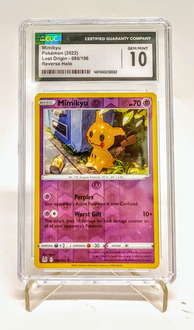 2022 Pokemon SWSH Lost Origins Mimikyu Reverse Holo #080/196 CGC 10 Gem Mint