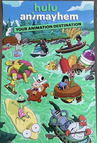 2023 SDCC HULU Animayhem Your Animation Destination 12"x18" Promo Poster