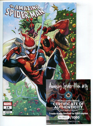 Amazing Spider-Man #14 Segovia Deadpool Variant 1st Hallows Eve #/1000 NM w/COA