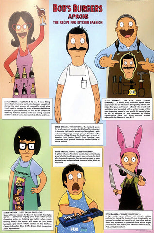 2023 SDCC Hulu Bob's Burgers Aprons Kitchen Fashion 12x18 Promo Poster