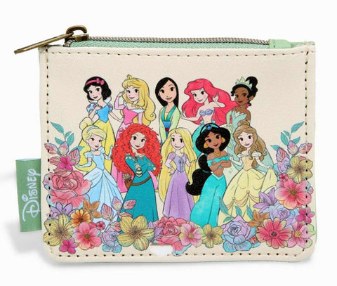 Loungefly Disney Chibi Princess Floral Zippered Top Cardholder New with Tags