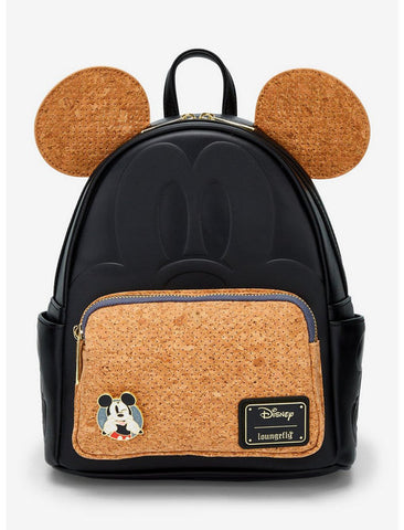 Loungefly Disney Mickey Mouse Cork Ears Pin Display Mini Backpack New w/Tags