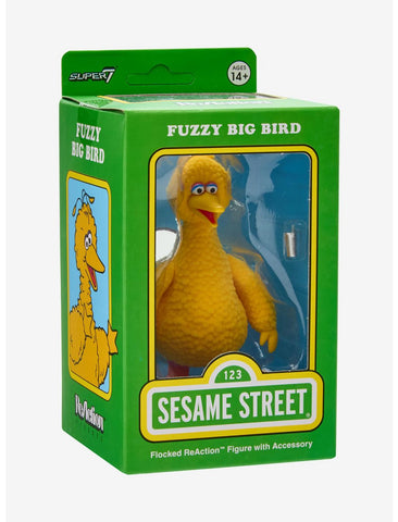Super7 Sesame Street ReAction Fuzzy Flocked Big Bird BoxLunch Exclusive Figure