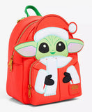 Loungefly Star Wars The Mandalorian Santa Grogu Holiday Mini Backpack New w/Tags