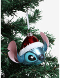 Disney Hallmark Stitch in Santa Hat Blown Glass Christmas Ornament New in Box