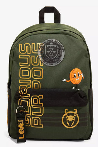 Bioworld Marvel LOKI Glorious Purpose Backpack Laptop Bag NWT Miss Minutes TVA