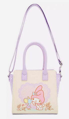 Loungefly My Melody & Flat Lavender Satchel Bag Purse New w/Tags