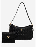 Disney Mickey Mouse Silhouettes Quilted Shoulder Bag Purse & Wallet Set NWT