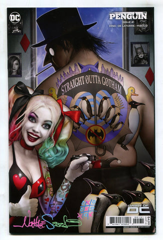 Penguin #1 Nathan Szerdy SIGNED w/COA Straight Outta Gotham Tattoo Variant NM