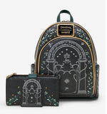 Loungefly Lord of the Rings Doors of Durin Glow-in-the-Dark Backpack Wallet Set