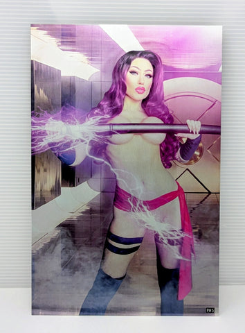 Power Hour #2 Psylocke METAL Tease by Rachie Cosplay Virgin Exclusive NM PH5