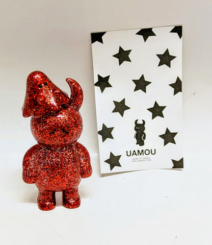 UAMOU Red Glitter With Boo ''Sad'' Japanese Soft Vinyl Sofubi Figure
