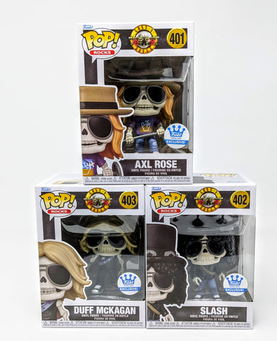 Funko POP! Rocks Shop Exclusive Guns N’ Roses Skeleton Set ALL 3 Slash Axl Duff
