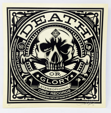Obey Records SHEPARD FAIREY 12" x 12" A/P Death or Glory Signed Art Print