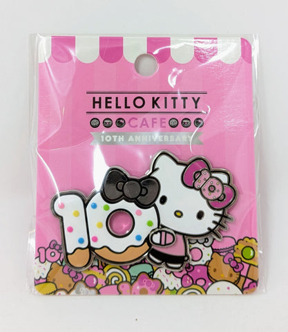 Sanrio Hello Kitty Cafe Enamel 10th Anniversary Exclusive Pin Button NEW