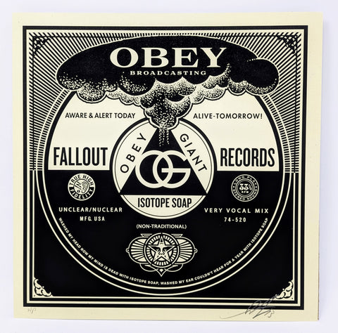 Obey Records SHEPARD FAIREY 12" x 12" A/P Fallout Records Signed Art Print