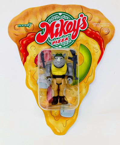 Teenage Mutant Ninja Turtles Mikey's Pizza Rocksteady 3 3/4-Inch ReAction Figure