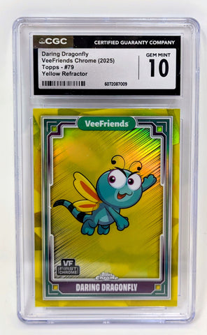 2025 Topps Chrome VeeFriends Yellow Refractor #79 Daring Dragonfly CGC 10