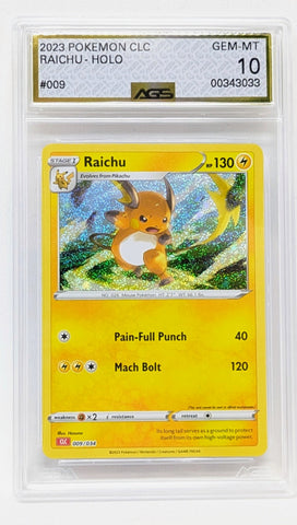 AGS 10 GEM MINT Raichu 009/034 CLC TCG Classic Charizard Deck Holo Pokémon 2023