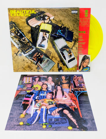 KATSEYE BEAUTIFUL CHAOS Store Exclusive LP on Lemon Jelly Vinyl w/Signed Insert