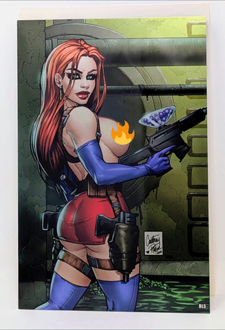 Jessi Zombie Hunter #1 Courtney Rose No Top Jessica Rabbit Metal Variant BL5