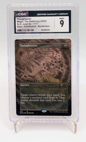 MTG Secret Lair #1117 Junji Ito Thoughtseize Borderless Etched Foil CGC 9 Mint