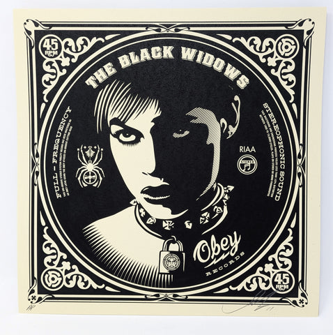 Obey Records SHEPARD FAIREY 12" x 12" AP The Black Widows Signed Art Print