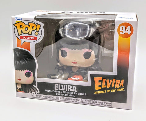 Funko Pop! Icons Elvira Mistress of the Dark Elvira with Pumpkin #94 W/Protector